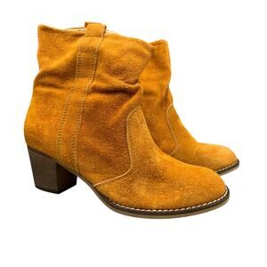 SUNDANCE Suede Leather Ankle Boots 40 US 9 Burnt Orange Lavorazione Artigiana